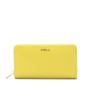 Furla Bright Yellow Zip Wallet with Gold Hardware 🔥